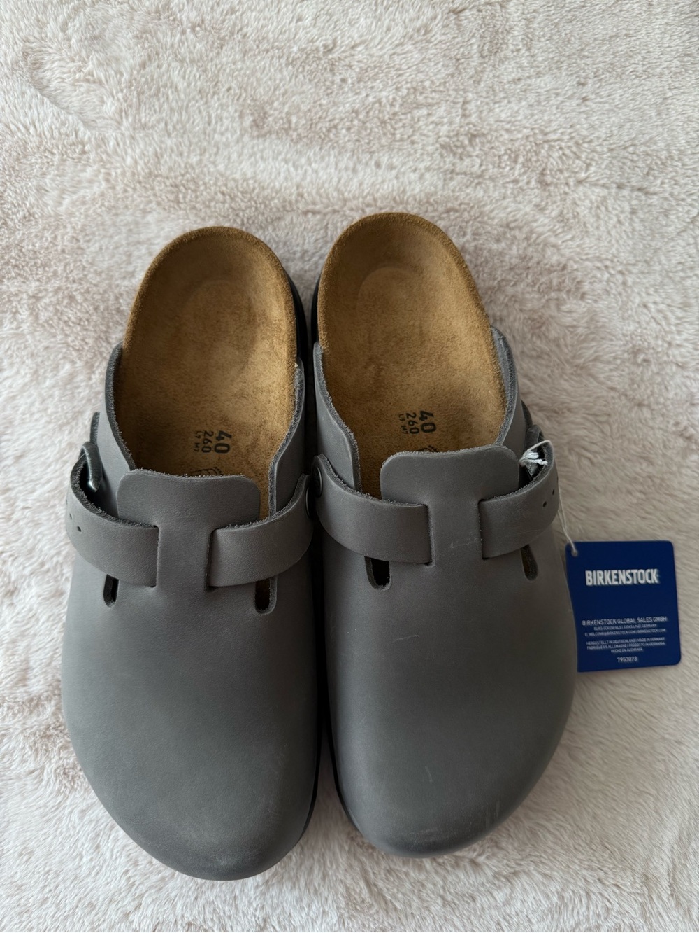 NWT Birkenstock Men’s Boston CT Clog Iron Oiled Leather Size 40 / 7 - Picture 8 of 14